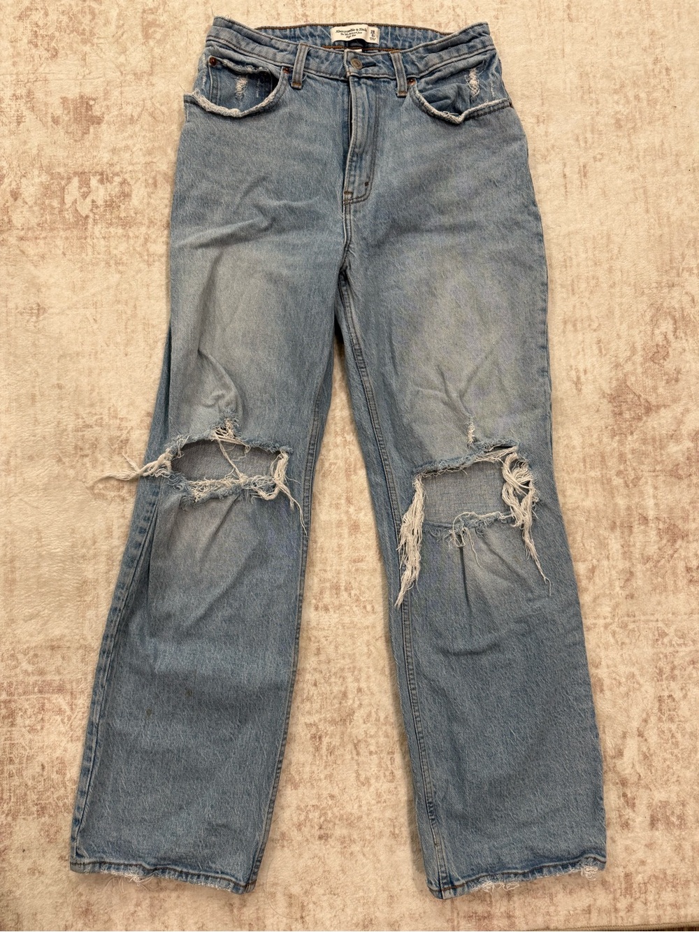 Abercrombie & Fitch Light Blue High-Rise 90s Relaxed Jeans curve love